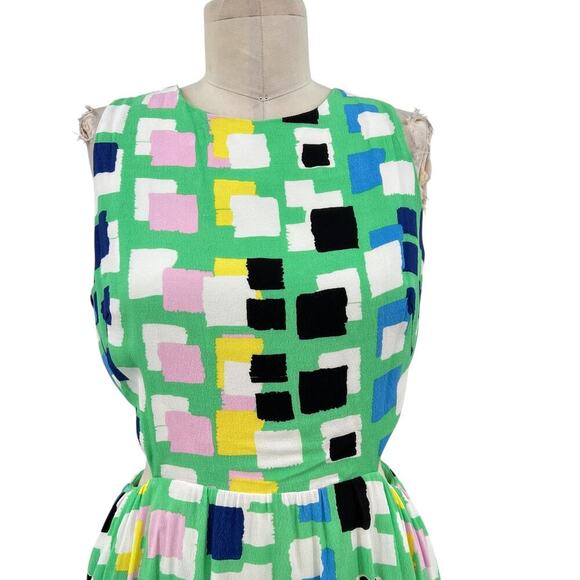 Anthropologie Corey Lynn Calter‎ Midi Dress Abstract Cut Out Green Size Small - Picture 3 of 14